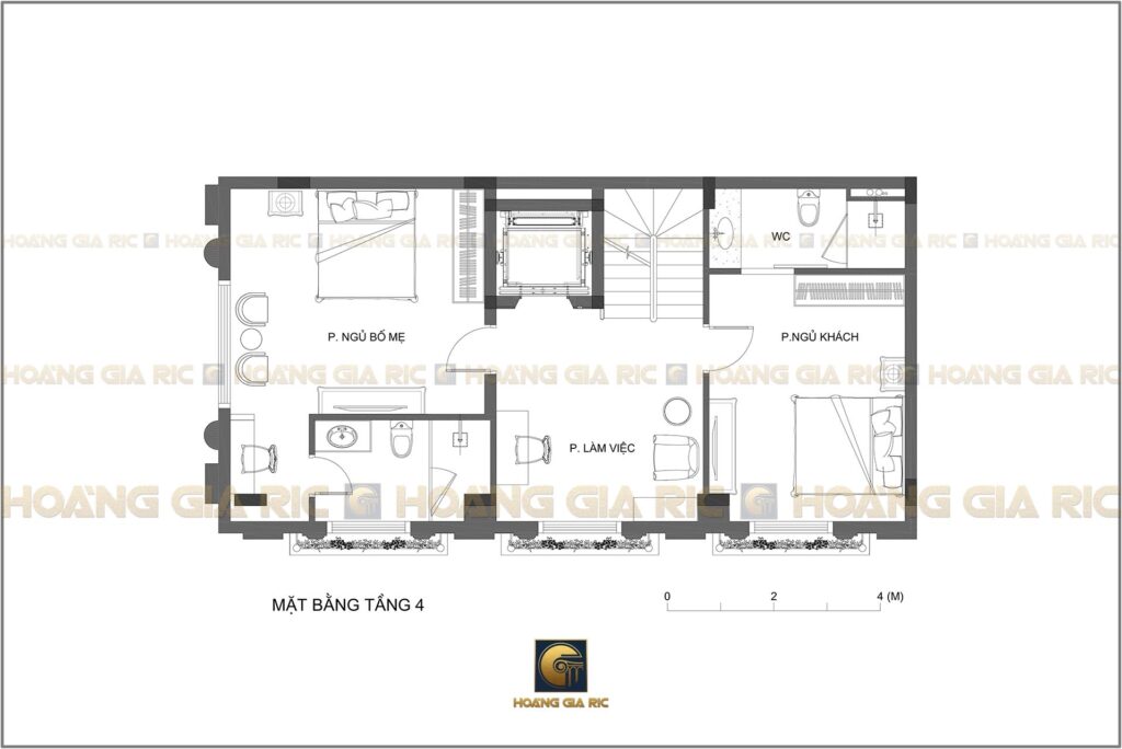 170602, mặt bằng tầng 4.