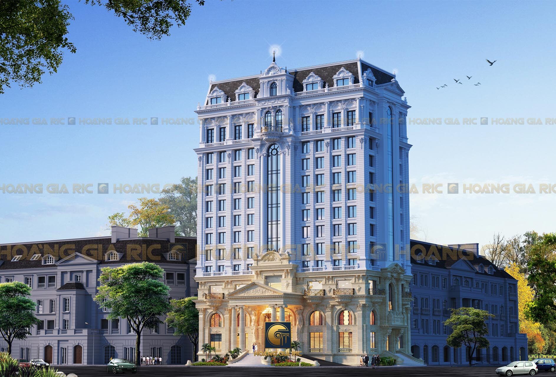 191130, thiết kế khách sạn 14 tầng tân cổ điển.