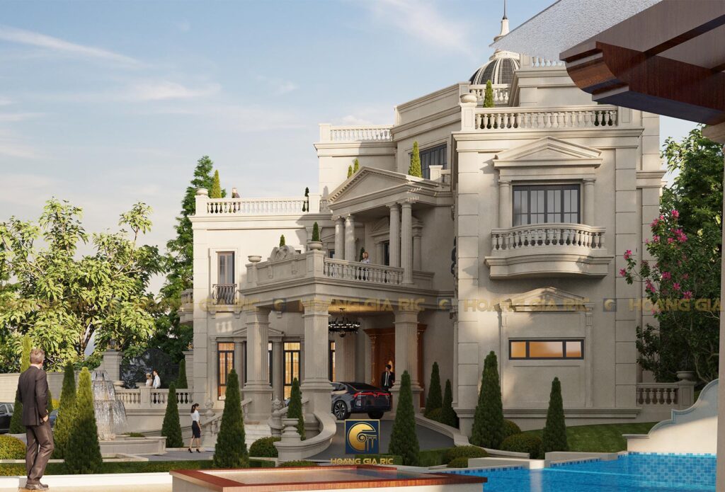 22bt03, biệt thự 2 tầng 1 tum, phối cảnh 4.