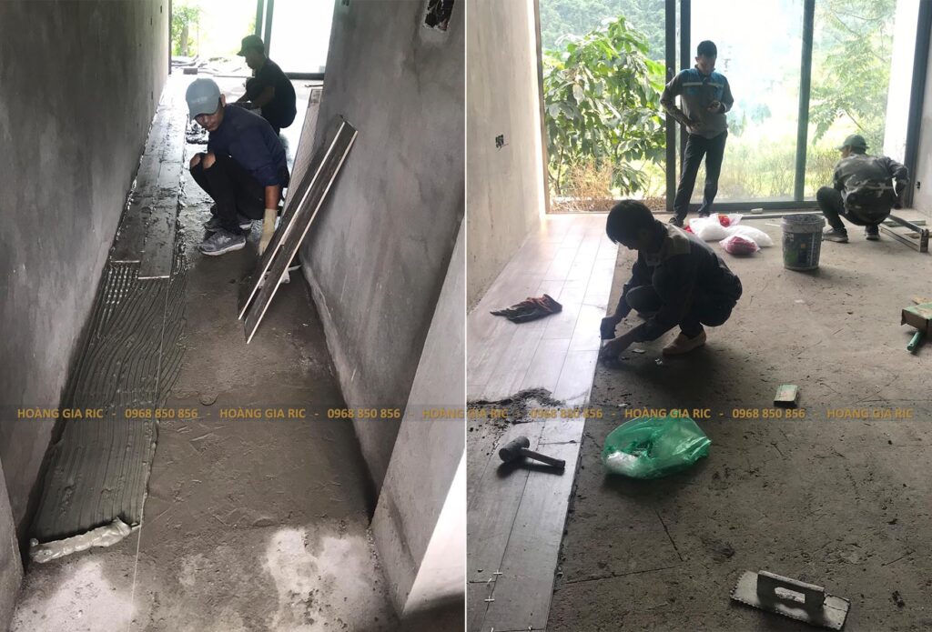 Láng vữa, keo ốp lát gạch biệt thự nghỉ dưỡng tại Ninh Bình.