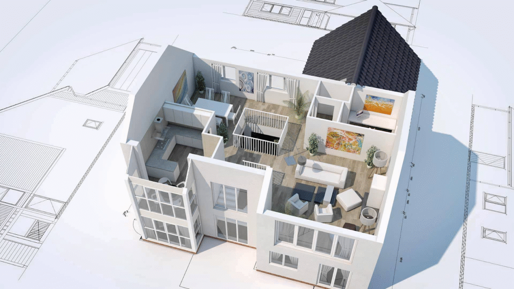 thi công nội thất cao cấp bản 3D