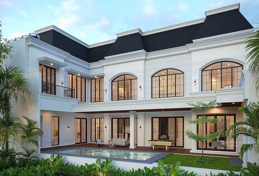 xây biệt thự phong cách mỹ 
