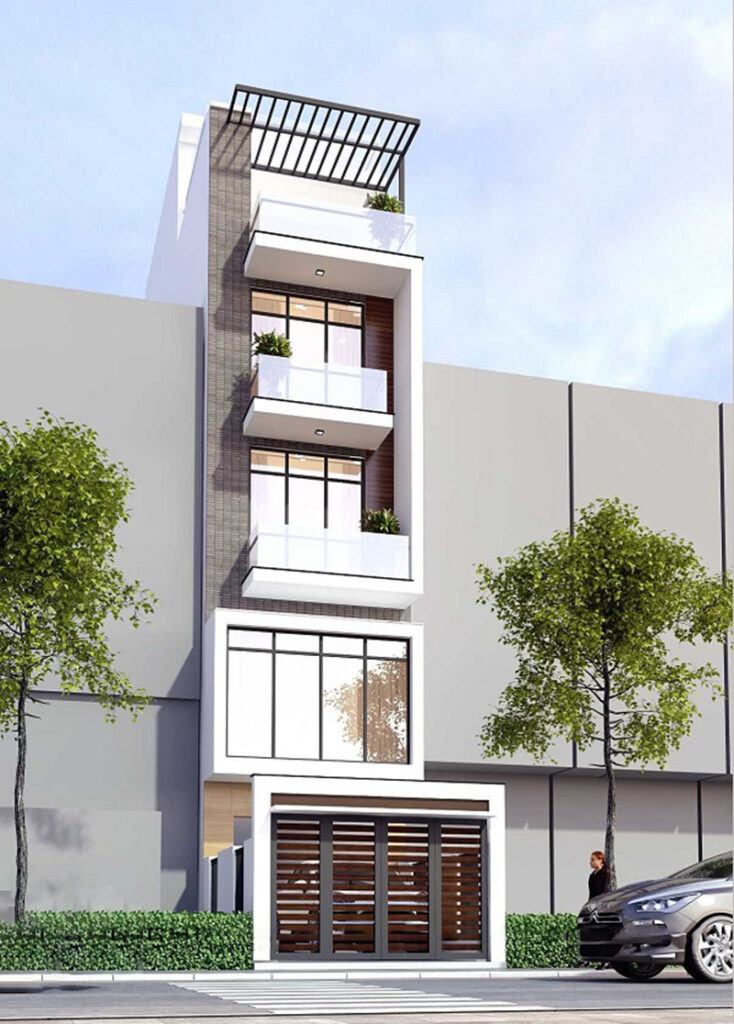 Xây nhà 5 tầng hiện đại 