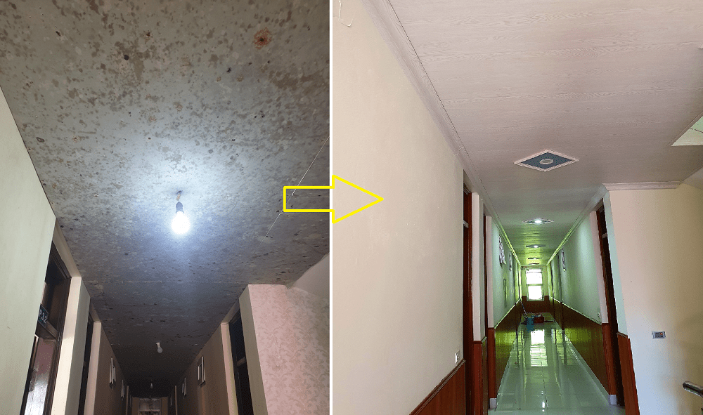 Thay đổi màu sơn và vật liệu ốp tường