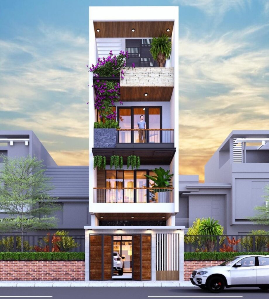 xây nhà 4 tầng hiện đại