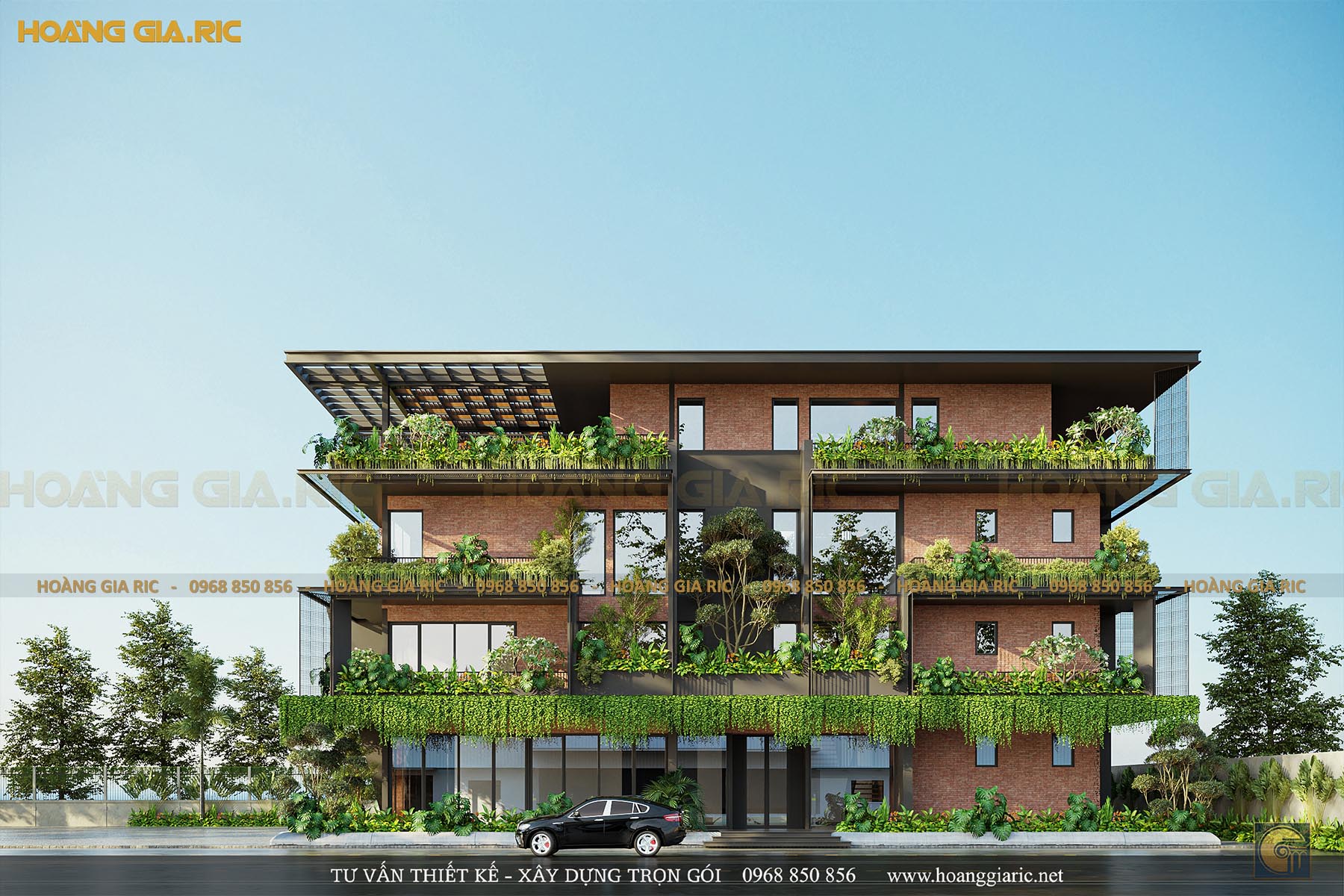 Thiết kế văn phòng khung thép tối đa hóa không gian mở.