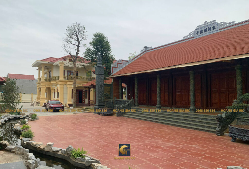 Thực tế thi công biệt thự sân vườn 2 tầng trên khu đất 1755m2